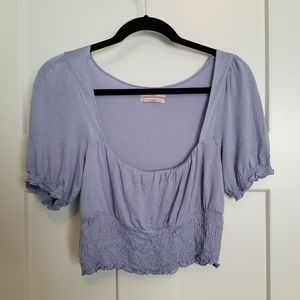 Urban Outfitters smocked puff sleeve top